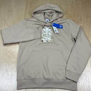 Adidas Originals Trefoil Hoodie Beige Pullover NWT Men’s Small Activewear Sports